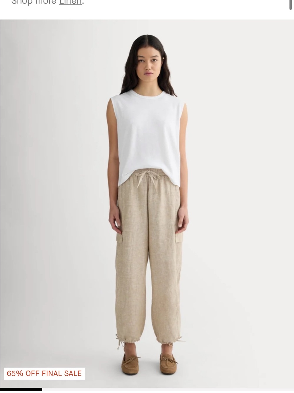Everlane Flax Barrel Linen Cargo Pants
